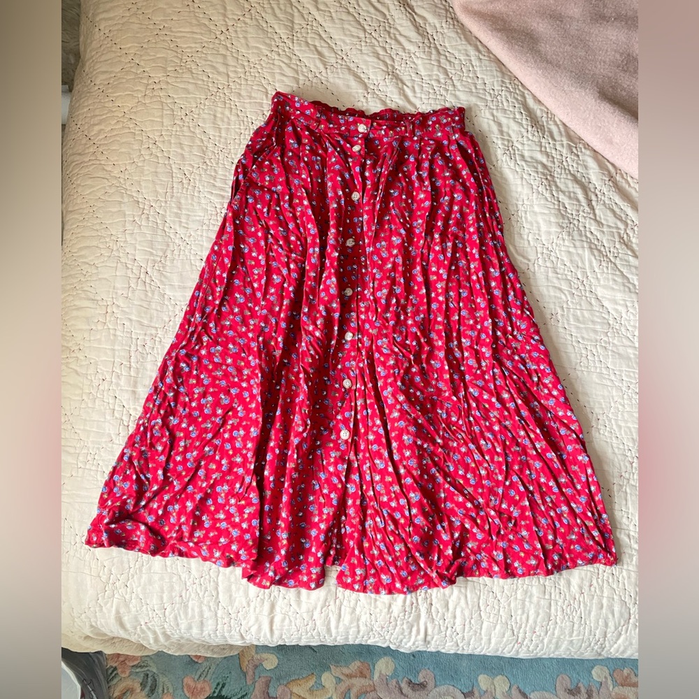 Vintage LLBean High-Waist Midi Skirt